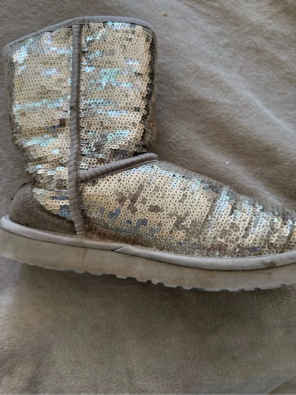 UGG Gold Sequin Short Boots